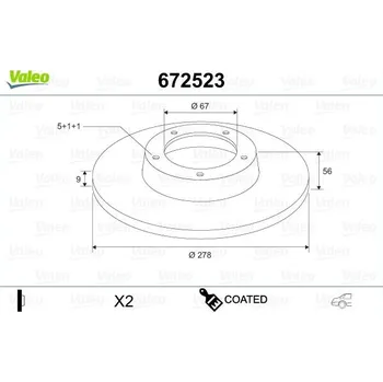 Brzdový kotouč Brzdový kotouč VALEO 672523