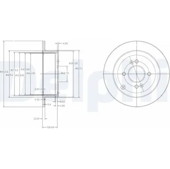 Brzdový kotouč Brzdový kotouč DELPHI BG4097