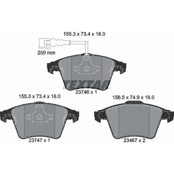 Brzdová destička Sada brzdových destiček, kotoučová brzda TEXTAR 2374601