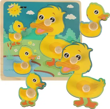 Dřevěná hračka Dřevěné puzzle kachna kachna