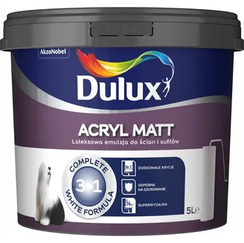 barva na zeď Akrylová základní Barva Dulux 5 l Sněhově bílá matná