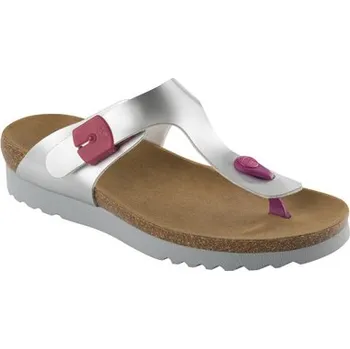 Dámská obuv Scholl BOA VISTA UP dámské zdravotní žabky s Bioprint stélkou stříbrné