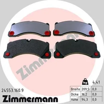 Brzdová destička Sada brzdových destiček, kotoučová brzda ZIMMERMANN 24553.160.9