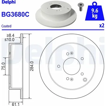 Brzdový kotouč Brzdový kotouč DELPHI BG3680C
