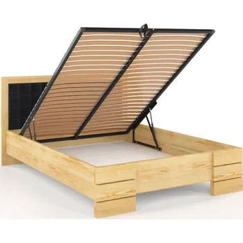 Postel Visby Čalouněná postel GOTLAND High BC Long, delší o 20cm, borovice (Barva dřeva: Přirodní, Rozměr: 120x220 cm, Barva látky: Casablanca 2316)