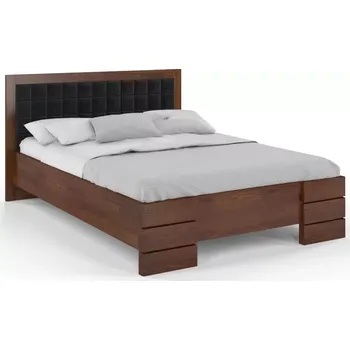 Postel Visby Dřevěná postel Gotland High&Long, delší o 20cm, borovice (Barva dřeva: Ořech, Rozměr: 140x220 cm, Barva látky: Casablanca 2316)