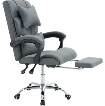 Jídelní židle Tempo Kondela Kancelářské křeslo s výsuvnou podnoží, šedá/chrom, WALDOR NEW