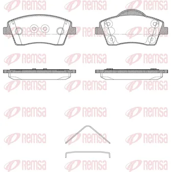 Brzdová destička Sada brzdových destiček, kotoučová brzda REMSA 1818.00