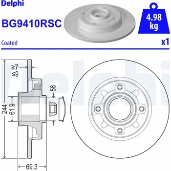 Brzdový kotouč Brzdový kotouč DELPHI BG9410RSC