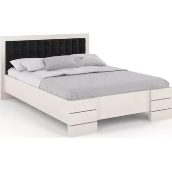 Postel Visby Dřevěná čalouněná postel Gotland High&Long, delší o 20cm, buk (Barva dřeva: Bilá, Rozměr: 120x220 cm, Barva látky: Casablanca 2316)