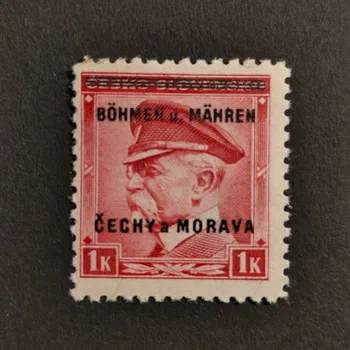 Sběratelství Známka Protektorát Čechy a Morava, 1K, Pof.10*