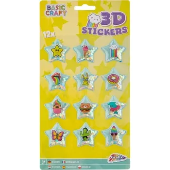 samolepka 3D vypouklé Samolepky mix 12 ks