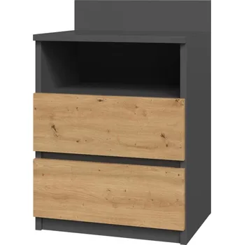 Noční stolek FalcoNabytek Noční stolek Malvína M1 antracit/dub artisan