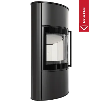 Krbová kamna Kratki Ocelová kamna na dřevo BJORN/W Ø 150 8 kW černá