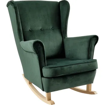 Křeslo Tempo Kondela Houpací křeslo ušák, zelená/buk, TEJA