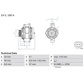 Autoelektrika Alternátor BOSCH 0 986 044 010
