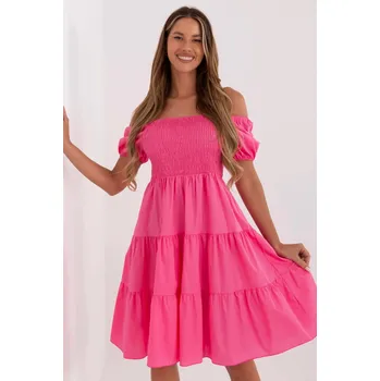 Dámské šaty Letní růžové šaty s volány 213838 Italy Moda Velikost: universal