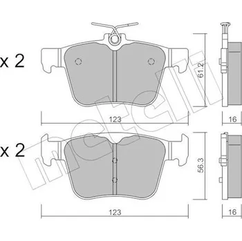 Brzdová destička KLOCKI HAM.AUDI A3 SPORTBACK 12- TYL