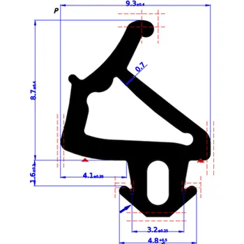 Stavební profil S-1386 Těsnící profil do PVC oken (návin 300 m / černá / 300m)
