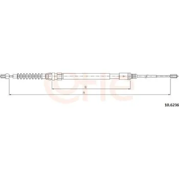 Lanko parkovací brzdy Lanovod parkovací brzdy COFLE 10.6236