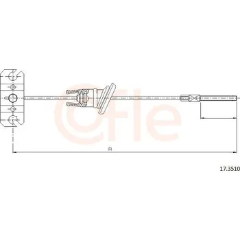 Lanko parkovací brzdy Lanovod parkovací brzdy COFLE 17.3510