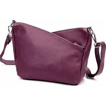 Tříoddílová střední vínová kožená crossbody kabelka Luka no. 51