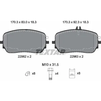 Brzdová destička Sada brzdových destiček, kotoučová brzda TEXTAR 2296201