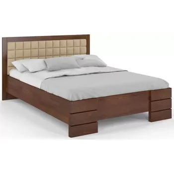 Postel Visby Dřevěná postel Gotland High, borovice (Barva dřeva: Ořech, Rozměr: 120x200 cm, Barva látky: Casablanca 2302)