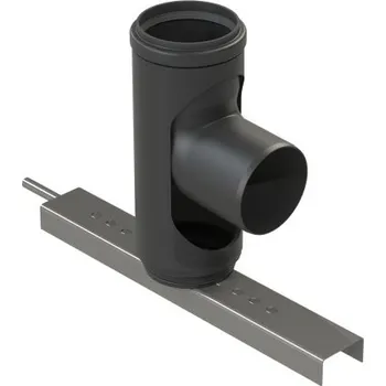 Kouřovod Almeva STARR patní koleno 87°, 125mm, s kotvením, PPH, černá