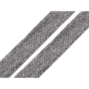 Šňůra na prádlo Bavlněná šňůra plochá / dutinka šíře 15 mm Varianta: 3 šedá, Balení: 10 m