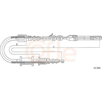 Lanko parkovací brzdy TAŽNÉ LANKO, PARKOVACÍ BRZDA COFLE 11.593 OPEL VECTRA A 88-89 PRAWA