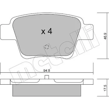 Brzdová destička KLOCKI HAM.CITROEN C4 04- TYL