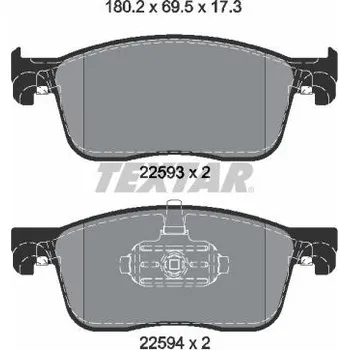 Brzdová destička Sada brzdových destiček, kotoučová brzda TEXTAR 2259301