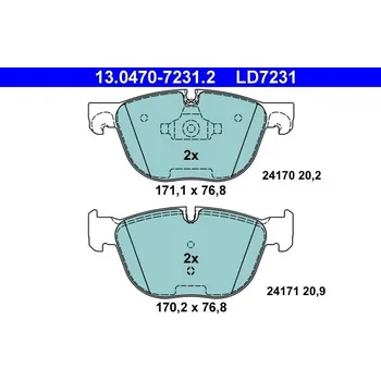 Brzdová destička Sada brzdových destiček, kotoučová brzda ATE 13.0470-7231.2