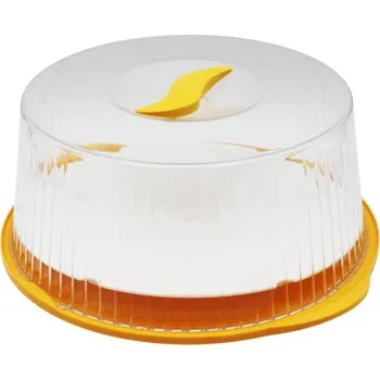 BAMA Otočný talíř s poklopem PORTATORTA, barva žlutá