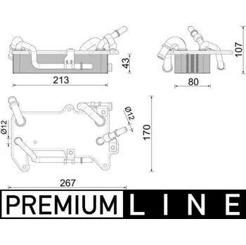 Motor automobilu Chladič oleje, automatická převodovka MAHLE CLC 284 000P