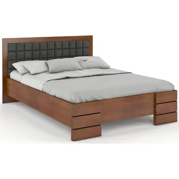 Postel Visby Dřevěná čalouněná postel Gotland High&Long, delší o 20cm, buk (Rozměr: 140x220 cm, Barva dřeva: Ořech, Barva látky: Casablanca 2306)