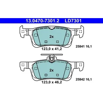 Brzdová destička Sada brzdových destiček, kotoučová brzda ATE 13.0470-7301.2