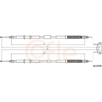 Lanko parkovací brzdy Lanovod parkovací brzdy COFLE 11.5774
