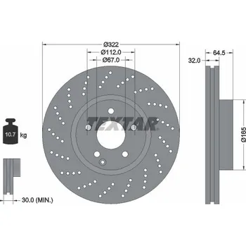 Brzdový kotouč Brzdový kotouč TEXTAR 92163405