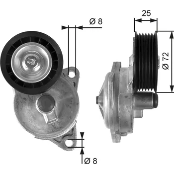 Napínák, žebrovaný klínový řemen GATES T38188