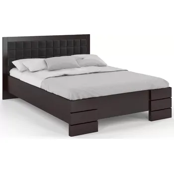 Postel Visby Dřevěná postel Gotland High&Long, delší o 20cm, borovice (Barva dřeva: Palisandr, Rozměr: 140x220 cm, Barva látky: Casablanca 2315)