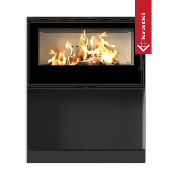 Krbová kamna Kratki Ocelová kamna na dřevo KARI 95 Ø 180 14 kW prostor pro