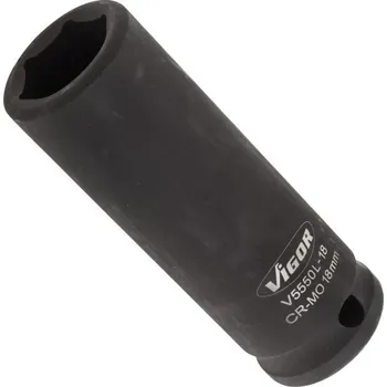 Gola hlavice Vigor V5550L-18 Nástrčná hlavice pro rázový utahovák dlouhá šestihran 18mm 1/2"