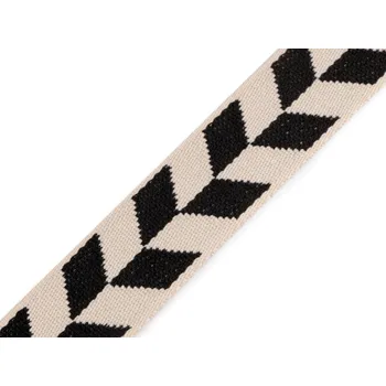 Popruh šíře 38 mm Varianta: 1 černá černá, Balení: 1 m