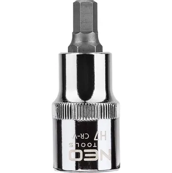 Neo Tools 08-772 Nástrčná hlavice šestihranná, krátká, 1/2" H7