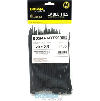 Stahovací páska Bosma 5435 Stahovací pásky 2,5x120mm černé 100Ks
