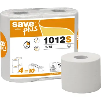 Celtex 1012S, jemný toaletní papír, 2 vrstvý, 500 útržků, extra velký návin 55 m, 4 role