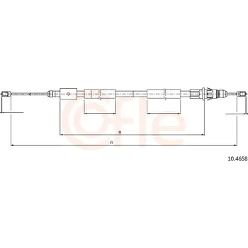 Brzdový systém TAŽNÉ LANKO, PARKOVACÍ BRZDA COFLE 10.4658 CITROEN PICASSO 02- PRAWA