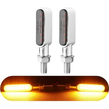 Osvětlení pro motocykl 2 ks motocyklové blinkry 6 LED DC 12V Univerzální směrovky s 8mm závitem LED směrová světla Pro motorky Skútry Čtyřkolky bílá